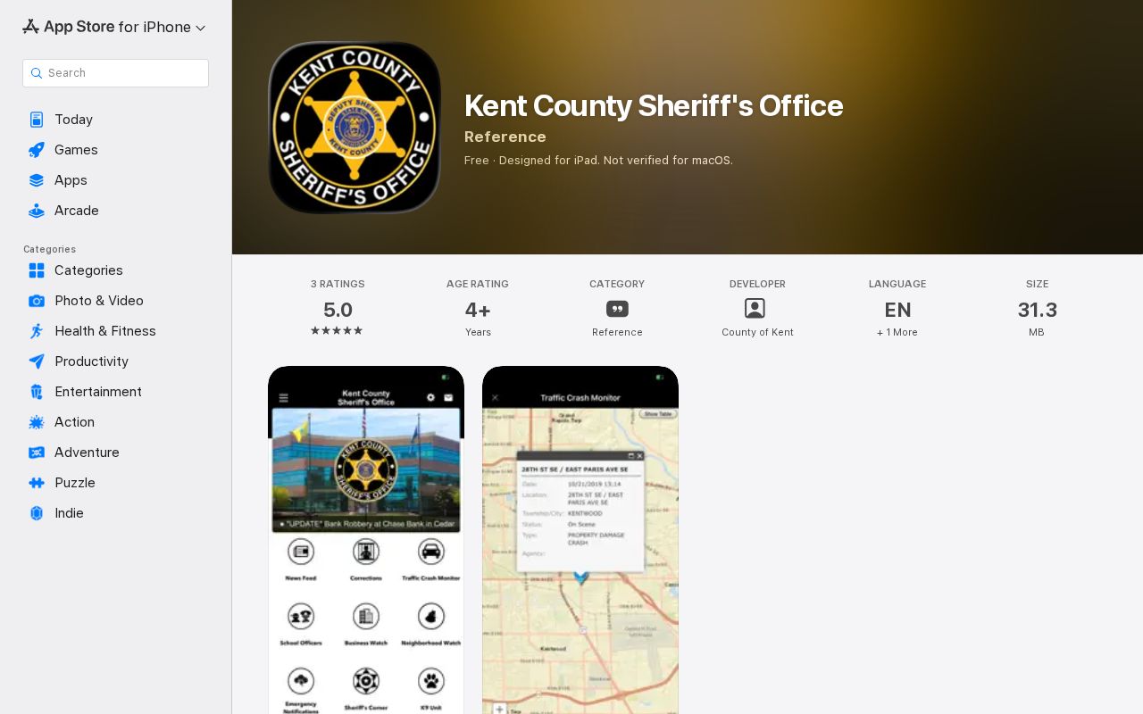 Kent County Sheriff app alongside official arrest lookup channels
