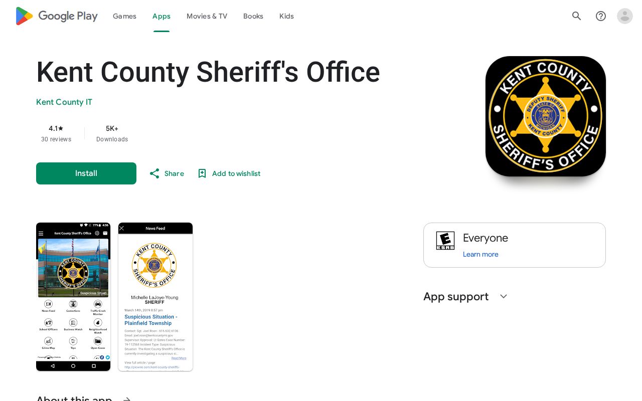 Kent County Sheriff Android app and arrest record resources