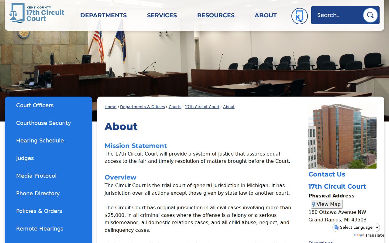 Kent County criminal court cases at the 17th Circuit Court