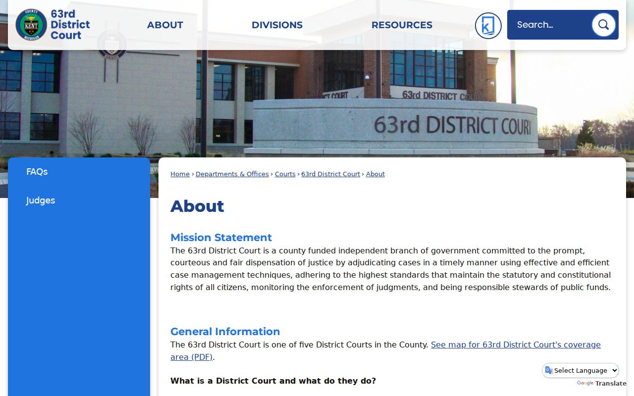 Kent County criminal case records at the 63rd District Court