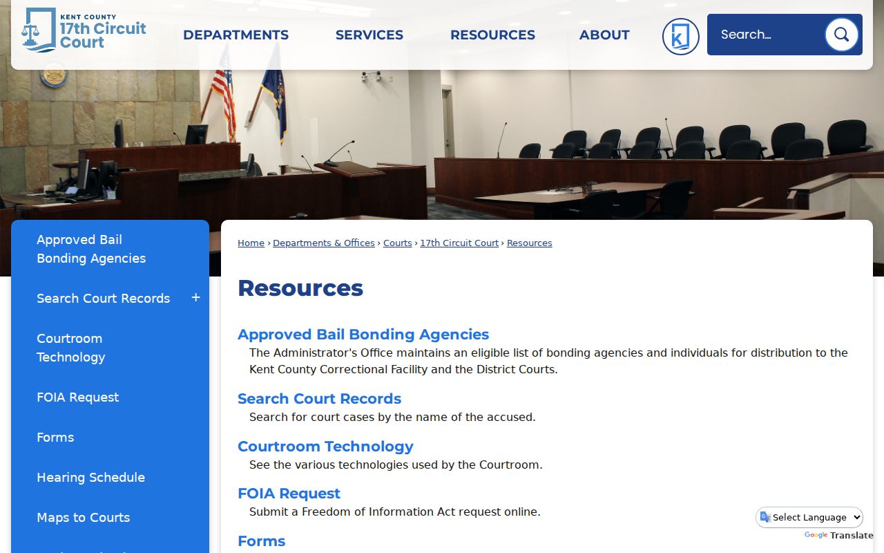 Kent County criminal case record resources