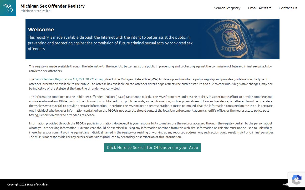 Kent County sex offender search controls on Michigan PSOR