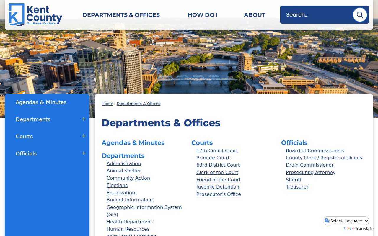 Kent County criminal records departments and justice offices directory