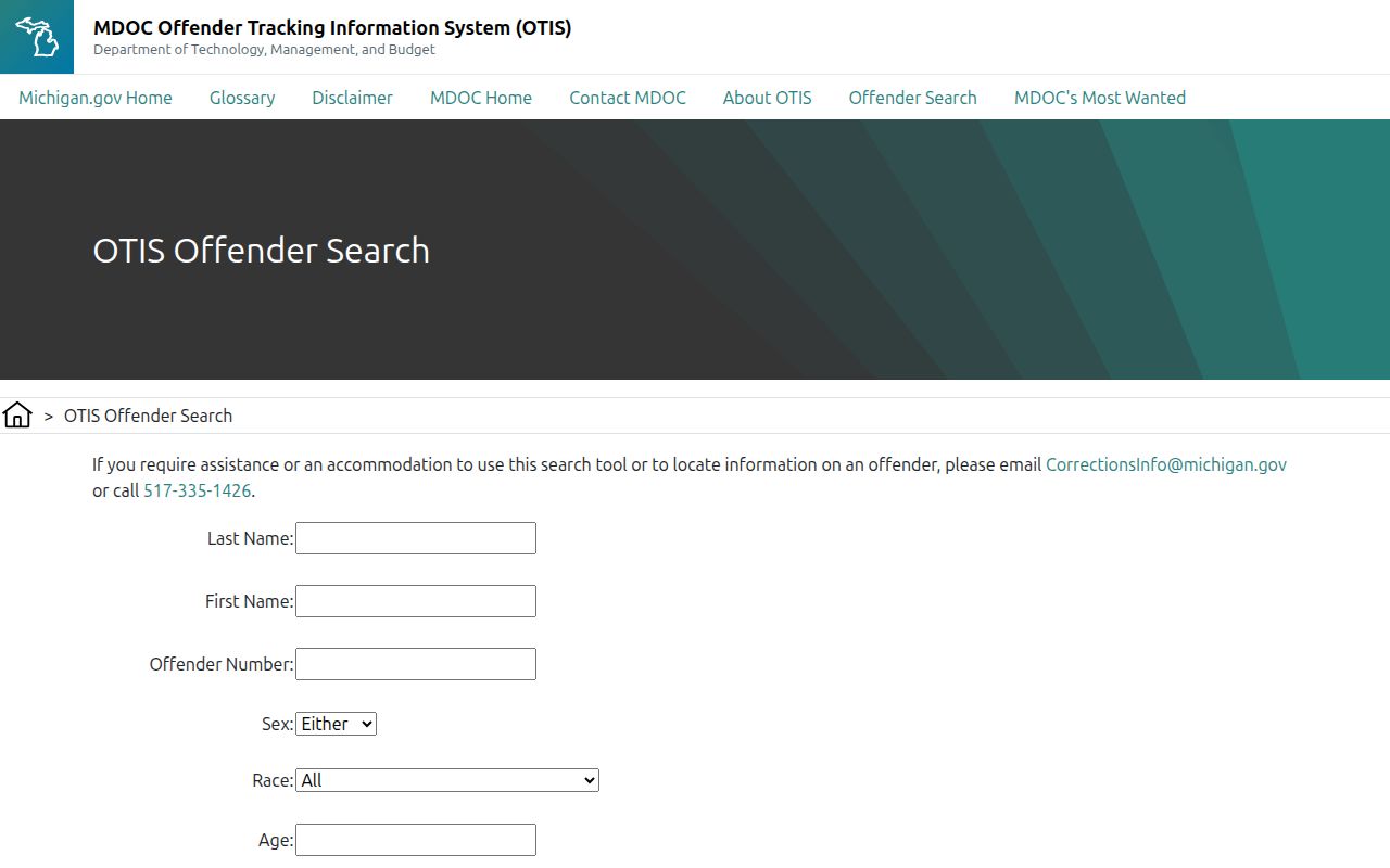 MDOC OTIS Kent County criminal custody search